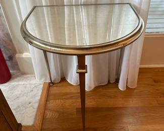 T142 - $125 - Demilune Mirrored Cocktail Table (No Label but it is the same measurements as Lillian August)