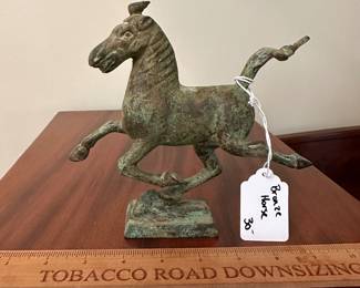 T73 - $30. Bronze Horse Statue. 
