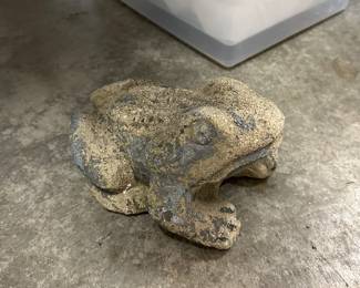 T160 - $25 Concrete Garden Frog. Approximately 12"