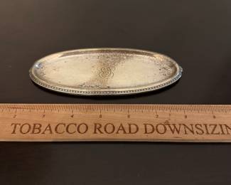 T206 - $75. Sterling Jewelry Tray. 67.5 grams Monogrammed. 