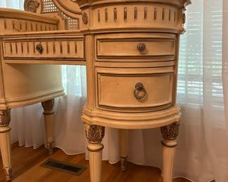 T156 - $125. Dressing Table. Measures 18" deep x 4' wide x 67" tall. 