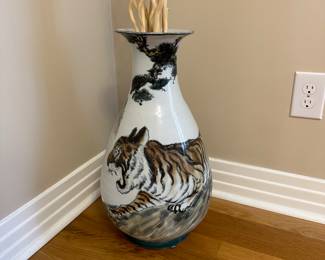 T184 - $65. Tiger Floor Vase