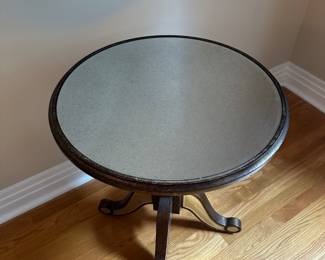 T84 - $150. Uttermost Eraman Mirrored Accent Table. Measures 24.5" wide x 27.5" tall. 