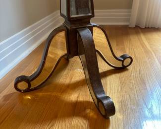 T84 - $150. Uttermost Eraman Mirrored Accent Table. Measures 24.5" wide x 27.5" tall. 