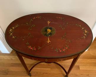 T41 - $45. Decorative Side Table. Measures 28" wide x 19" deep x 28.5" tall. 