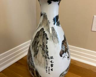 T184 - $65. Tiger Floor Vase