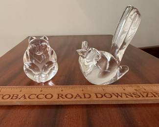 T92 - $40 Steuben Glass Hand Cooler Bear. $50. Steuben Glass Song Bird. 