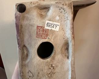 T16 - $60 Pair of Ceramic Foo Dogs. Measures 8" wide x 10" tall. 