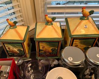 T122 - $25 set of 3 Chicken Canister set