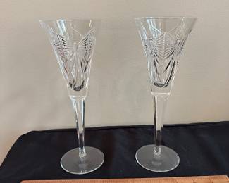 T108 - $30 Pair. Bow Toasting Glasses. Measures 9.25" tall. 