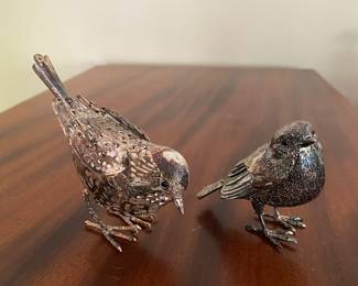 T60 - $100. Christofle Silver Plated Birds - set of 2