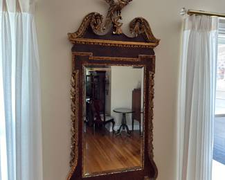 T8 - $275. Made in Italy. "La Barge" brand. Federal Style Wall Mirror with gold gilt. Measures 27" wide x 56" tall. 