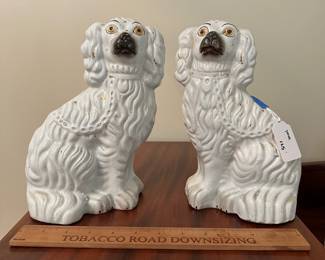 T83 - $125. Pair of Porcelain Dogs. Measures 10" tall. 