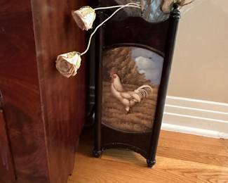 T18 - $20 Painted Chicken Trash Can / Umbrella Stand. 
