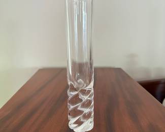 T94 - $40. Steuben Glass Swirl Bud Vase 