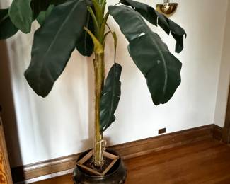 Faux Plant in Brass Pot