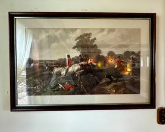 Framed Hunting Scene Print