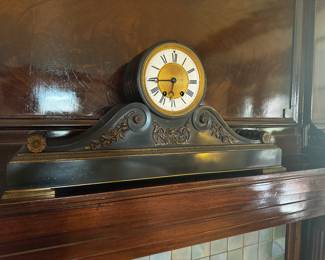 French Metal Mantle Clock