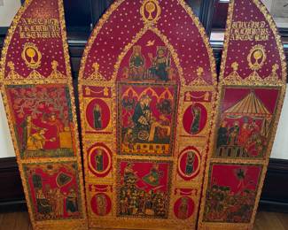 Wood  Religious Triptych 