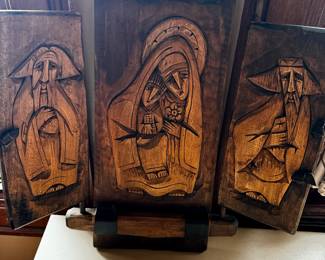 Wood Religious Triptych 