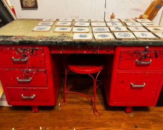Mid Century Metal Desk