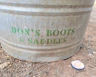 dons boots and saddles galvanized bucket 
