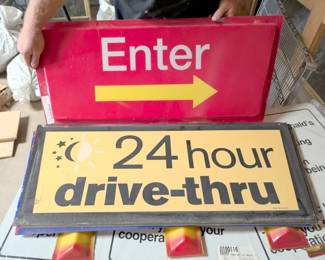 24 hour drive thru sign enter 