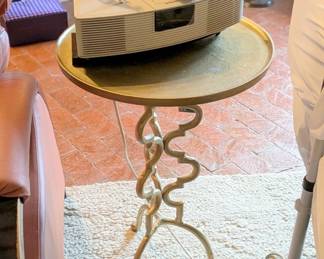 gold end table stand 