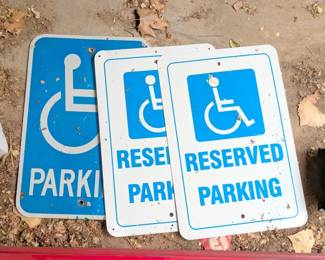 reserved parking handicap plaque sign