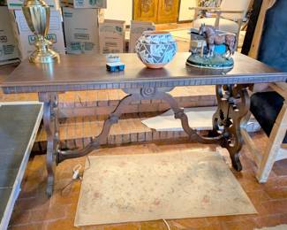 antique library table 
