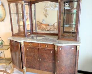 marble top buffet hutch 