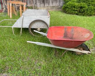 Wheeled Cart $60 Wheel barrow $45.00