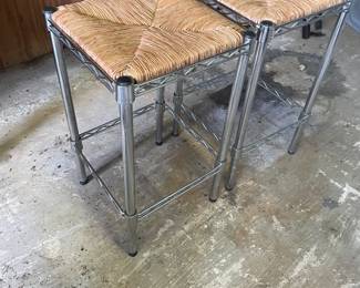 Woven Straw seat Bar Stools  $ 60.00 pair   14"x14" 24.5"t