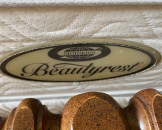 Wood Queen Bedroom set w Simmons Beautyrest  mattress. (2) night stands and dresser  $650.00