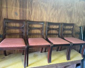 (4) matching wood chairs $60.00 set of 4