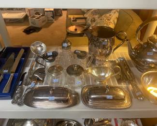 Silver plate serving pieces