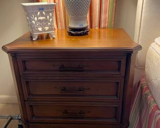 Queen Bedroom Set White Fabric headboard 2 night stands 2 chests  $650.00