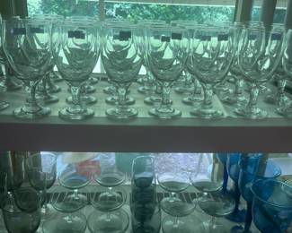 glassware clear and colored stemware