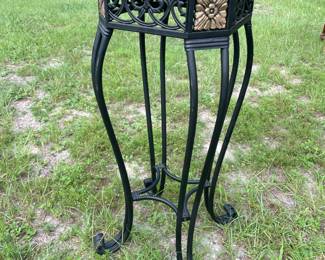 Metal Plant stand w Marble top  $75.00