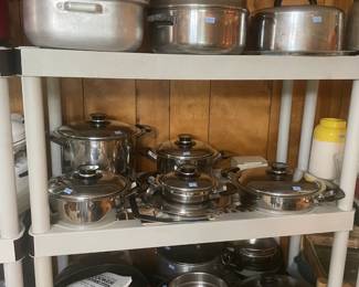 Roasting pan, pots and pans,