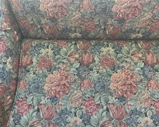 Rich Floral Loveset and Wingback Chairs.                                           Loveseat 53"w 30"d 32.5"t  $ 150.00