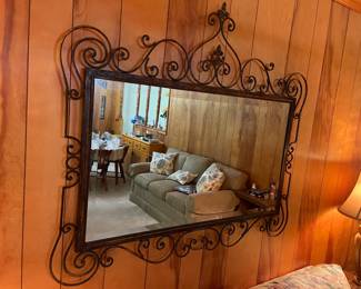 Black Metal Framed Mirror  50"w 44"t  $ 125.00