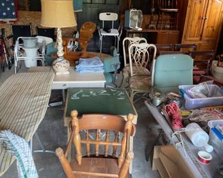 Shed full of furniture and tools