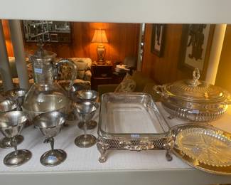 Silver plate serving pieces