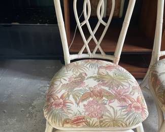 White Tropical Bird Chairs $ 40.00 pair 