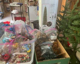 Christmas in July Vintage ornaments, trees