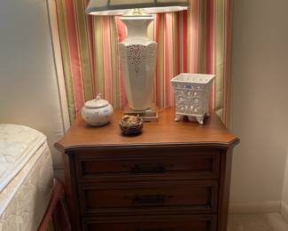 Queen Bedroom Set White Fabric headboard 2 night stands 2 chests  $650.00