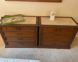 Queen Bedroom Set White Fabric headboard 2 night stands 2 chests  $650.00