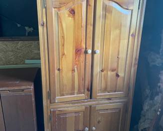Pine Armoire small damage $ 75.00  37.75"w 22"d 78.5"t