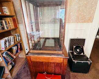 Antique cane & umbrella display case apothecary